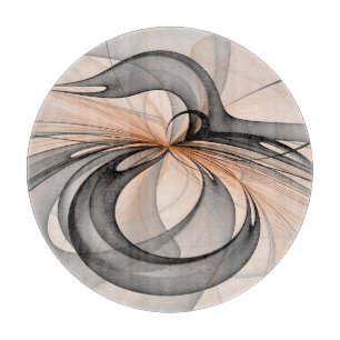 Abstract Anthracite Grey Sienna Modern Fractal Art Cutting Board
