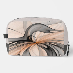 Abstract Anthracite Grey Sienna Modern Fractal Art Dopp Kit
