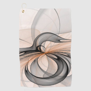 Abstract Anthracite Grey Sienna Modern Fractal Art Golf Towel