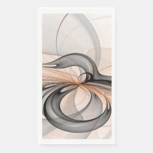 Abstract Anthracite Grey Sienna Modern Fractal Art Napkin