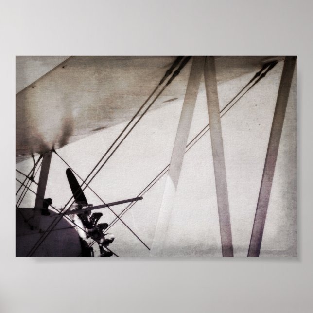Abstract Antique Airplane Art Archival Poster (Front)