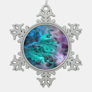 Abstract Apophysis Fractal I Snowflake Pewter Christmas Ornament