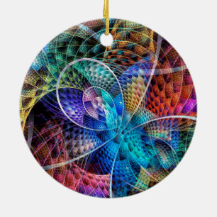 Abstract Apophysis Fractal X Ceramic Ornament