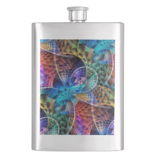 Abstract Apophysis Fractal X Hip Flask