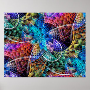 Abstract Apophysis Fractal X Poster