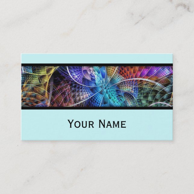 Abstract Apophysis Fractal X + your text Business Card (Front)
