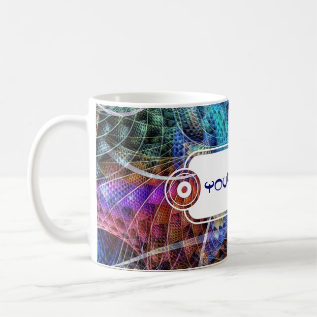 Abstract Apophysis Fractal X + your text Coffee Mug (Left)