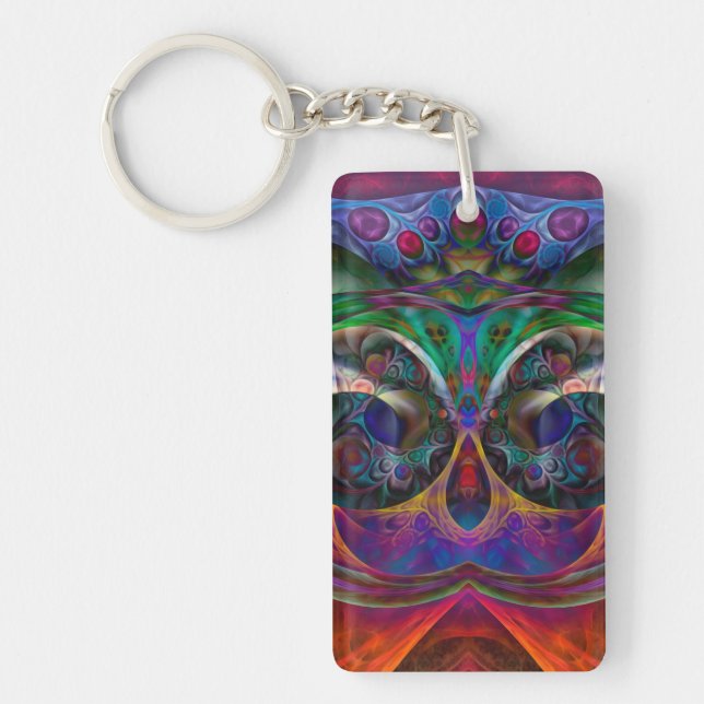 Abstract Apophysis Owl I Keychain (Front)