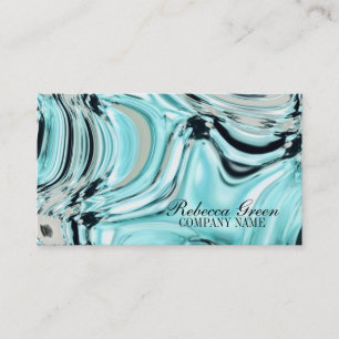abstract aqua blue watercolor salon SPA Business Card