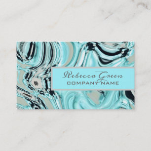 abstract aqua blue watercolor salon SPA Business Card