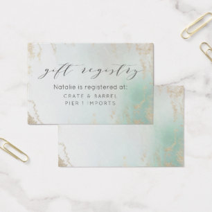 Abstract Aqua Ombre Fade with Frosted Gold Glitter