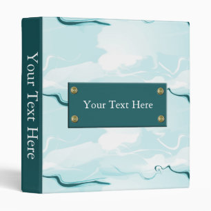 abstract aqua swirls binder