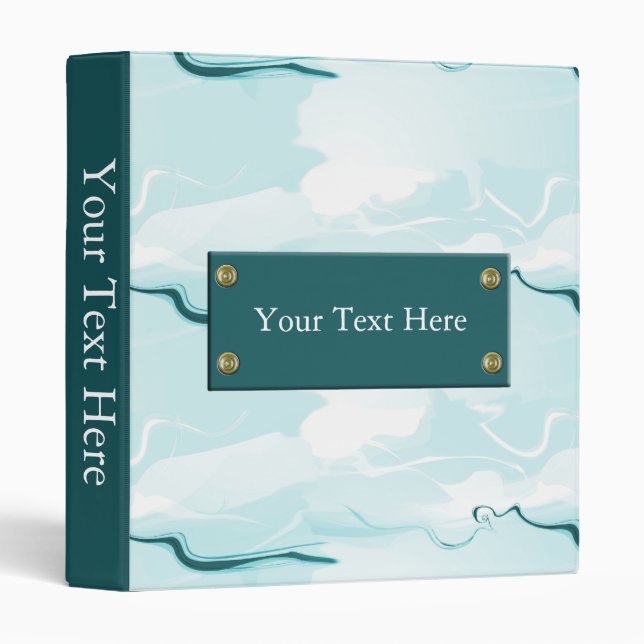 abstract aqua swirls binder (Front/Spine)