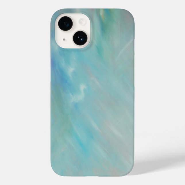 Abstract aqua teal acrylic painting Case-Mate iPhone case (Back)