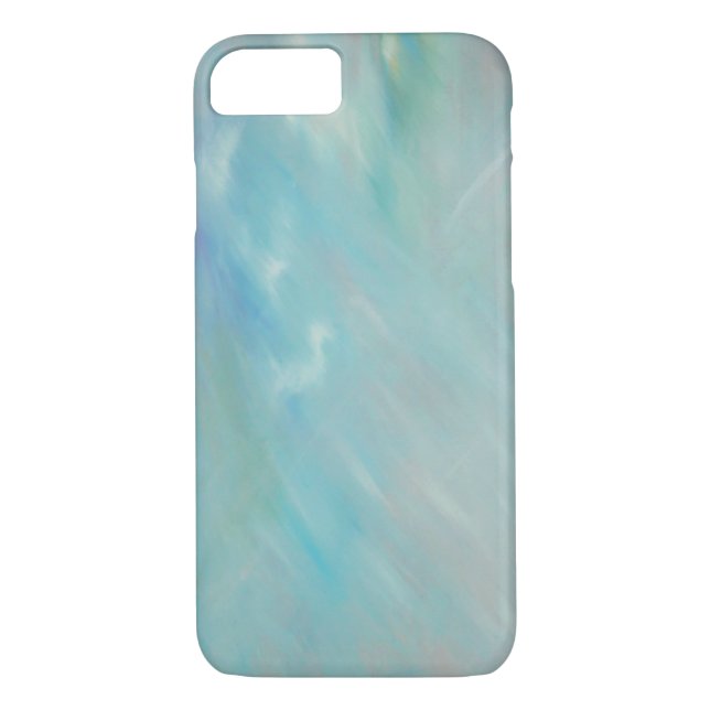 Abstract aqua teal acrylic painting iPhone 7 case (Back)