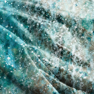 Abstract Aqua Watercolor Flourish 60"x80" Fleece Blanket