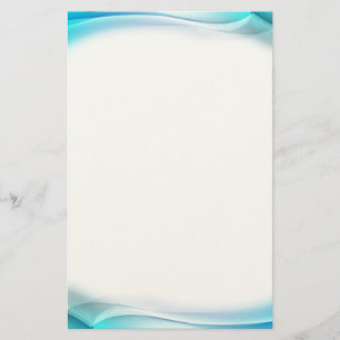 Abstract Aqua Waves Stationary Stationery