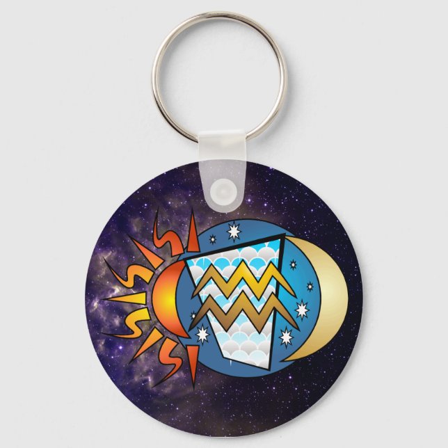 Abstract Aquarius Keychain (Front)