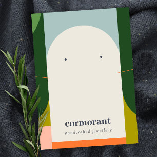 Abstract Arch Retro Colorful Necklace Earring Business Card