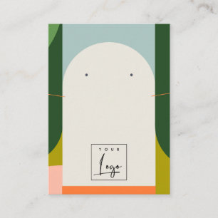 Abstract Arch Retro Colourful Logo Necklace Earrin Business Card
