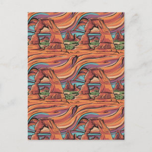 Abstract Arches National Park Pattern Holiday Postcard