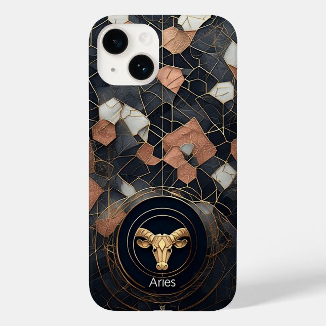 Abstract Aries Zodiac Illustration Modern Case-Mate iPhone Case (Back)