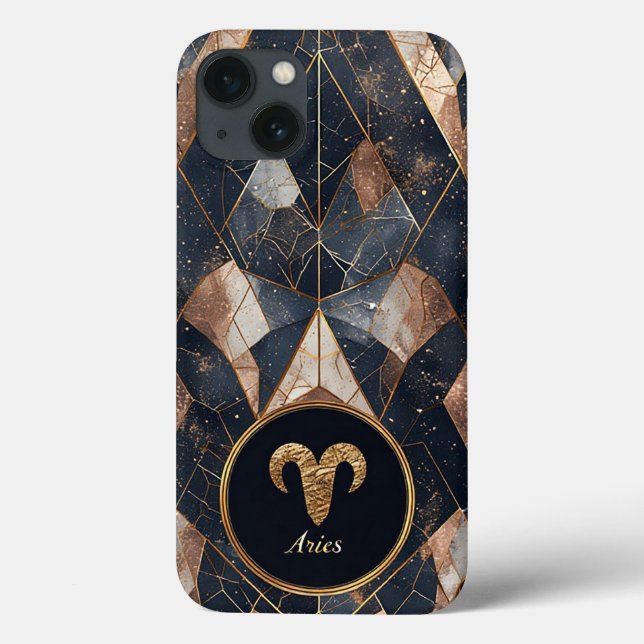 Abstract Aries Zodiac Illustration Modern Case-Mate iPhone Case (Back)