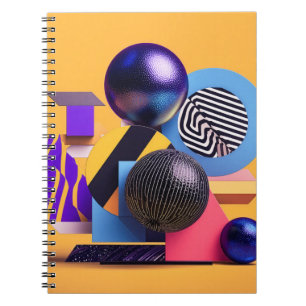 Abstract arrangement with colorful spheres notebook