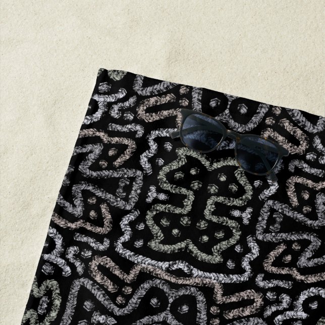Abstract Arrow Grunge Pattern And Soft Pastels Beach Towel (In Situ)