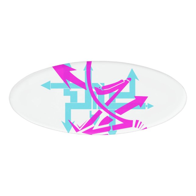 Abstract Arrows Name Tag (Front)