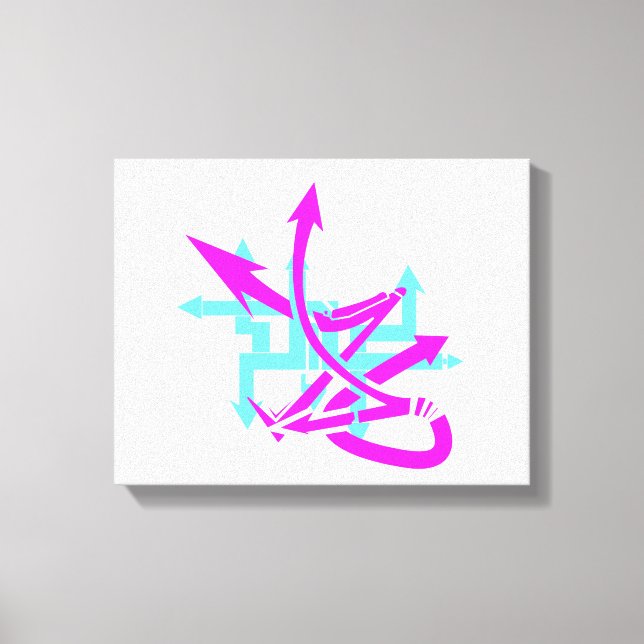 Abstract Arrows Wrapped Canvas (Front)