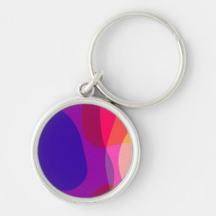 Abstract Art 4897 - Purple Pink Orange Yellow Keychain