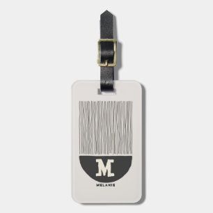 Abstract art aesthetic boho minimal Monogram Luggage Tag