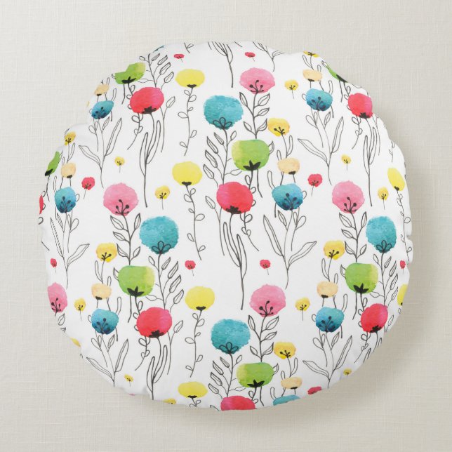 abstract, art, artistic, backdrop, background, bea round pillow (Front)