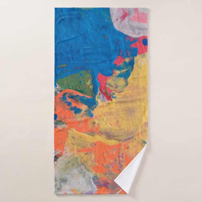 Abstract art background. acrylic painting on canva bath towel (Bath Towel)