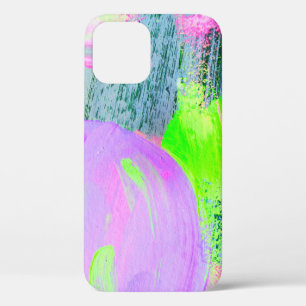 Abstract art background hand drawn acrylic paintin iPhone 12 case