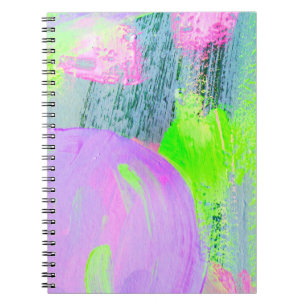 Abstract art background hand drawn acrylic paintin notebook