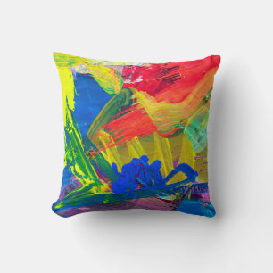 Abstract art background. Hand-painted background.  Throw Pillow