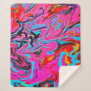  Abstract Art, Background, Hand Painting, Fluid Ar Sherpa Blanket