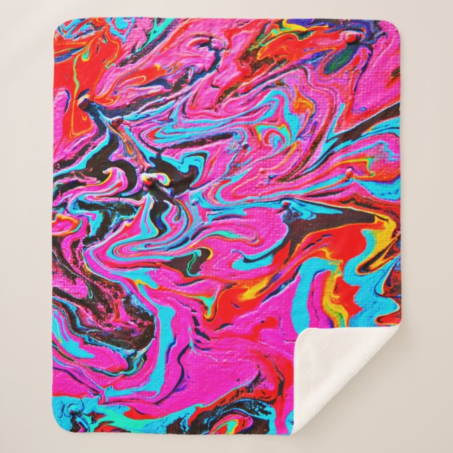  Abstract Art, Background, Hand Painting, Fluid Ar Sherpa Blanket (Front)