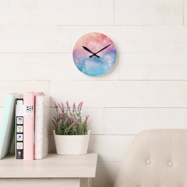 Abstract Art Background Wallpaper Round Clock (Reading Room)
