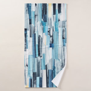 Abstract art background with multicolor stripes an bath towel