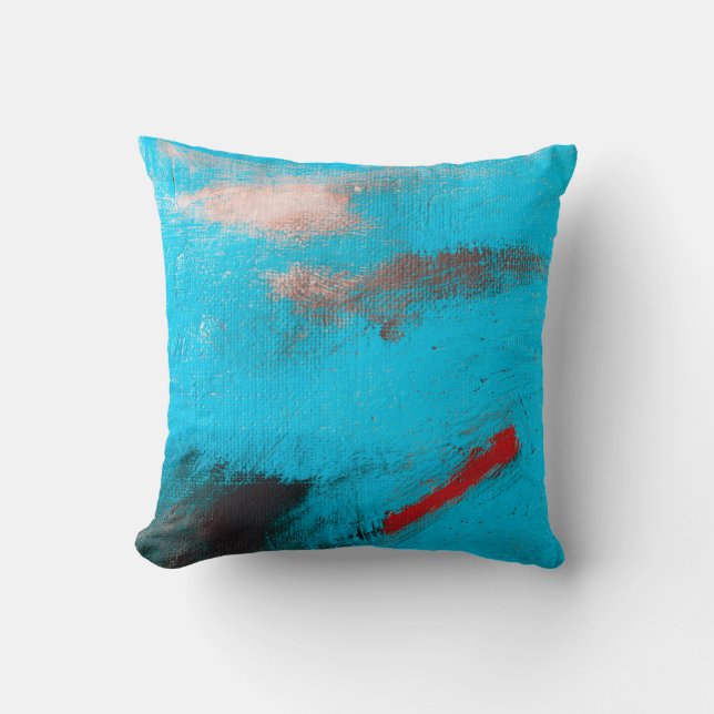 Abstract Art Backgroundart,paint,fine,blue,canvas, Throw Pillow (Front)