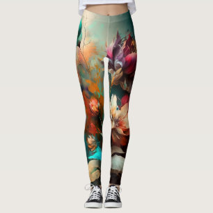 Abstract art beautiful flower Leggings
