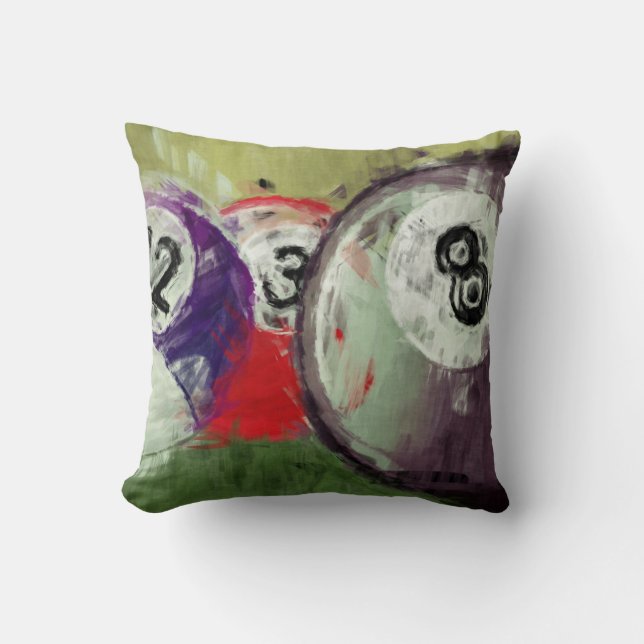 Abstract Art Billiards Throw Pillow (Front)