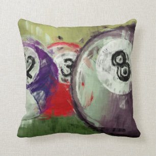 Abstract Art Billiards Throw Pillow