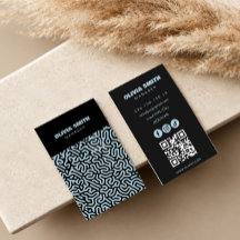 abstract art black blue ice business card