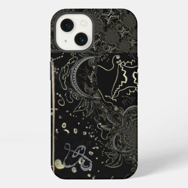 Abstract Art Black  iPhone Case (Back)