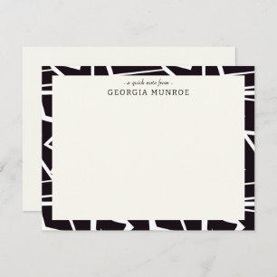 Abstract Art Black Personalized Stationery Card