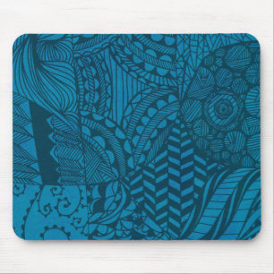 Abstract Art Blue Pattern Mouse Pad
